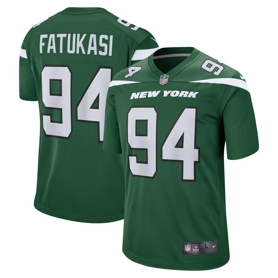 Men New York Jets #94 Folorunso Fatukasi Nike Gotham Green Game NFL Jersey